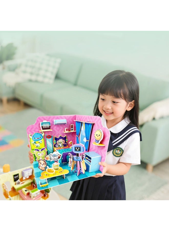 Capstro 3D DIY Paper House Puzzle – Creative Build-It-Yourself Room Puzzle for Kids | Hands-On Construction Play & Screen-Free Learning Activity – Bedroom Scene - Image 3